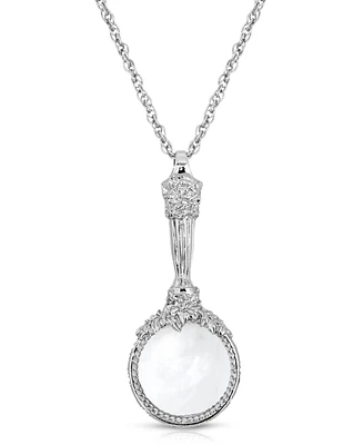 2028 Silver-tone Magnifying Glass Pendant 30" Necklace