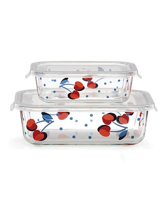 kate spade new york Vintage Cherry Dot Rectangular Food Storage, S/2