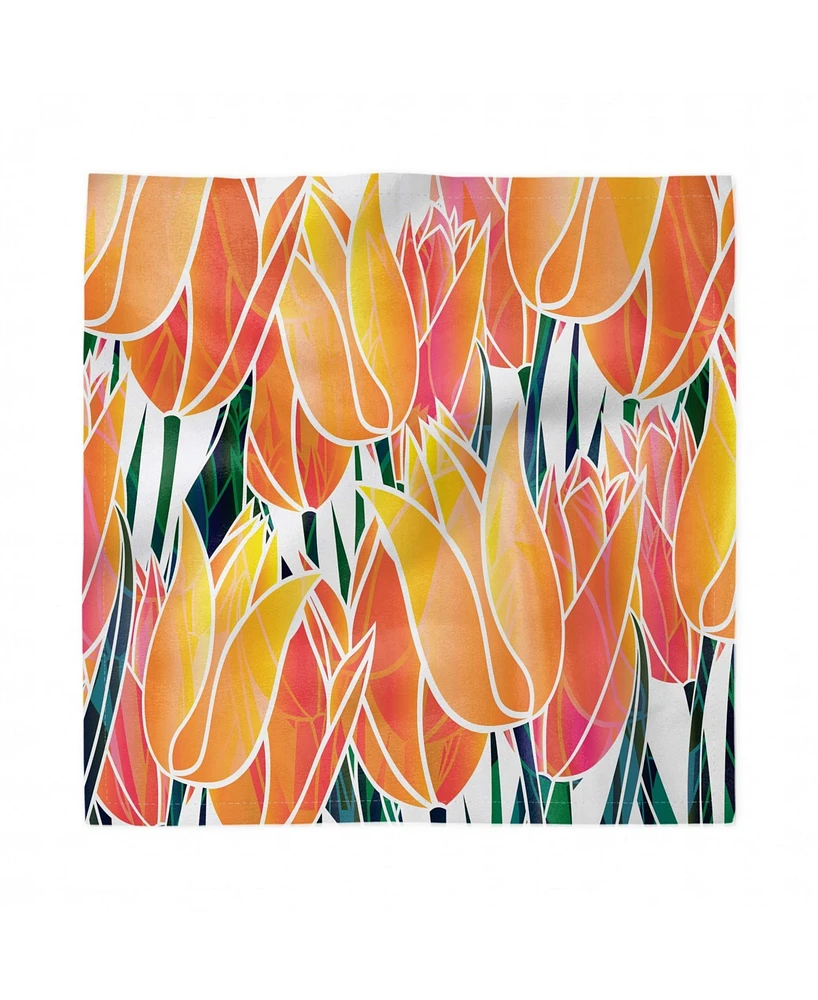 Ambesonne Tulip Set of 4 Napkins, 12" x 12"