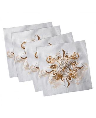 Ambesonne Fleur De Lis Set of 4 Napkins, 12" x 12"