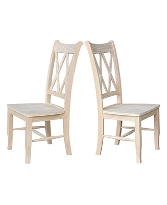 International Concepts Double X-Back Chairs, Set of 2