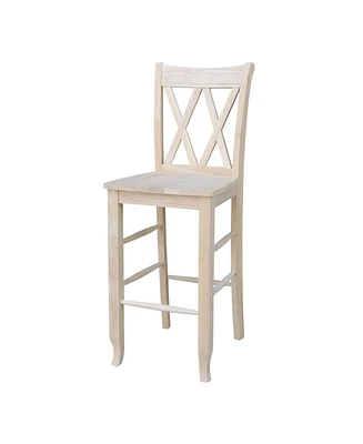 International Concepts Double X-Back Bar Height Stool