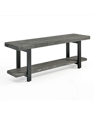 Alaterre Furniture Pomona Metal and Wood Bench