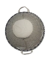 Design Imports Polyethylene Coated Cotton Polyester Laundry Hamper Lattice Round
