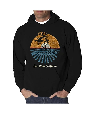 La Pop Art Men's Cities San Diego Word Hooded Sweatshirt