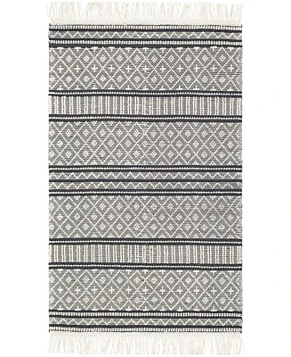 Livabliss Farmhouse Tassels Fts-2300 Charcoal 2' x 3' Area Rug
