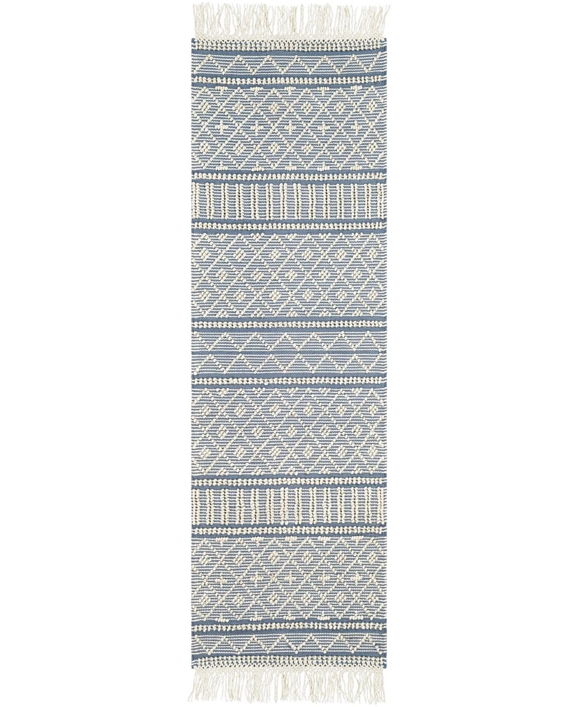 Closeout! Livabliss Farmhouse Tassels Fts-2301 Denim 2'6" x 8' Runner Area Rug