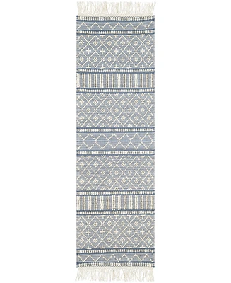 Closeout! Livabliss Farmhouse Tassels Fts-2301 Denim 2'6" x 8' Runner Area Rug