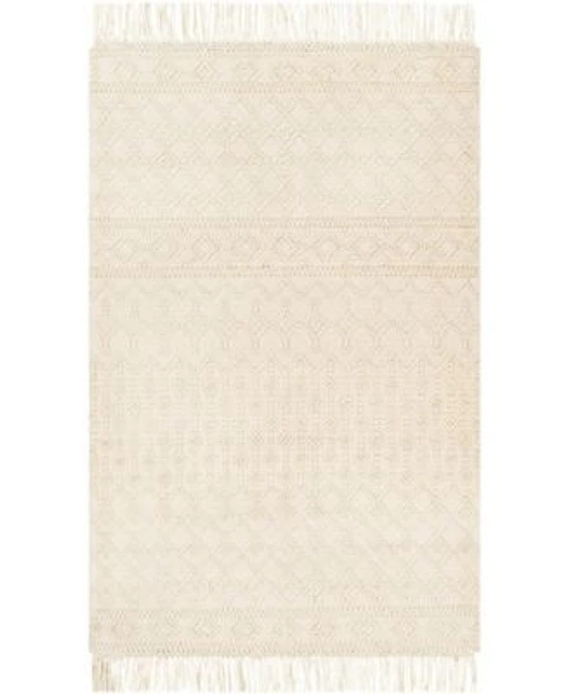 Livabliss Farmhouse Tassels Fts 2305 White Rug