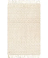 Livabliss Farmhouse Tassels Fts 2305 White Rug