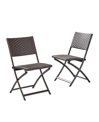 Noble House Winifred Outdoor Folding Chairs, Set of 2
