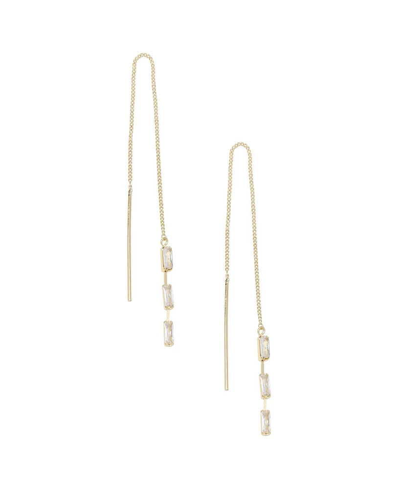 Ettika Crystal Baguette Threader Earrings