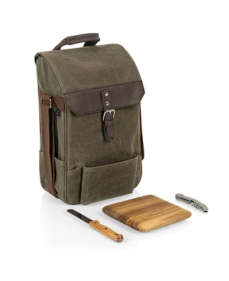 Legacy by Picnic Time 2 Bottle Insulated Wine & Cheese Cooler with Cheese Board, Knife & Corkscrew