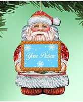 Designocracy Santa Picture Frame Ornament Set of 2