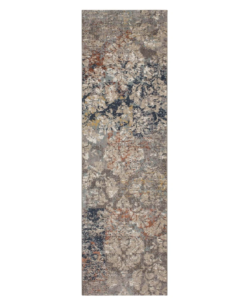 Closeout! Karastan Soiree La Brea Grey 2'4" x 7'10" Runner Rug