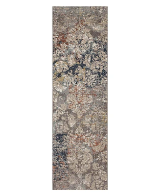 Closeout! Karastan Soiree La Brea Grey 2'4" x 7'10" Runner Rug