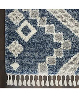 Nourison Home Oslo Shag OSL02 Denim 4' x 6' Area Rug