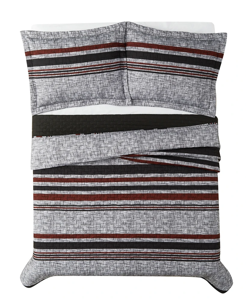 London Fog Warren Stripe 2-Piece Quilt Set, Twin Xl