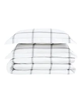 Truly Soft Printed Windowpane 3 Piece Duvet Cover Set