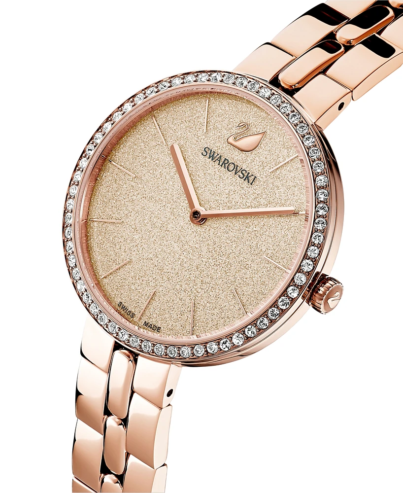 Swarovski Women's Swiss Cosmopolitian Rose Gold-Tone Stainless Steel Pvd Bracelet Watch 35mm