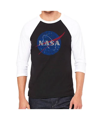 La Pop Art Nasa Men's Raglan Word T-shirt