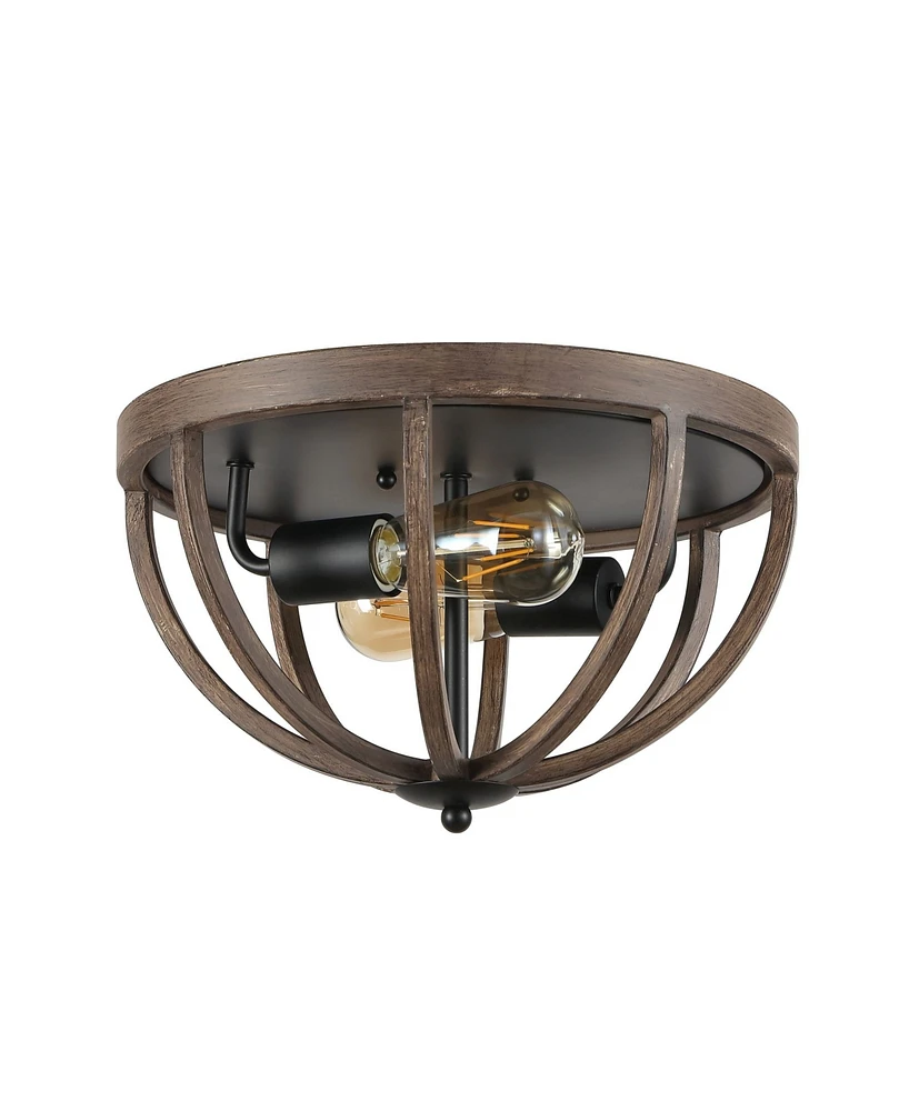 Jonathan Y Darlene 2-Light Rustic Farmhouse Led Flush Mount