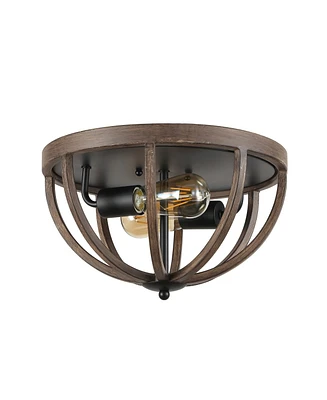Jonathan Y Darlene 2-Light Rustic Farmhouse Led Flush Mount