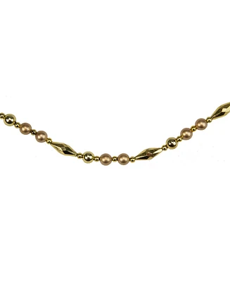 Northlight Shiny and Matte Gold Tone Beaded Christmas Garland