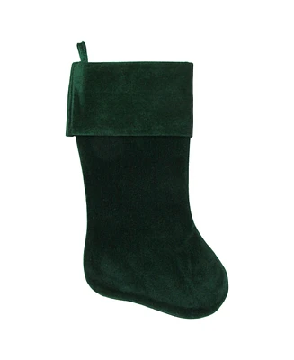 Northlight Traditional Solid Velvet Textured Hanging Christmas Stocking
