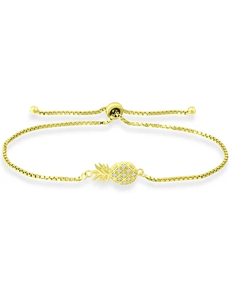 Giani Bernini Cubic Zirconia Pineapple Bolo Bracelet in 18k Gold-Plated Sterling Silver, Created for Macy's