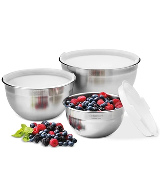 Cuisinart Stainless Steel Mixing Bowls with Lids, Set of 3