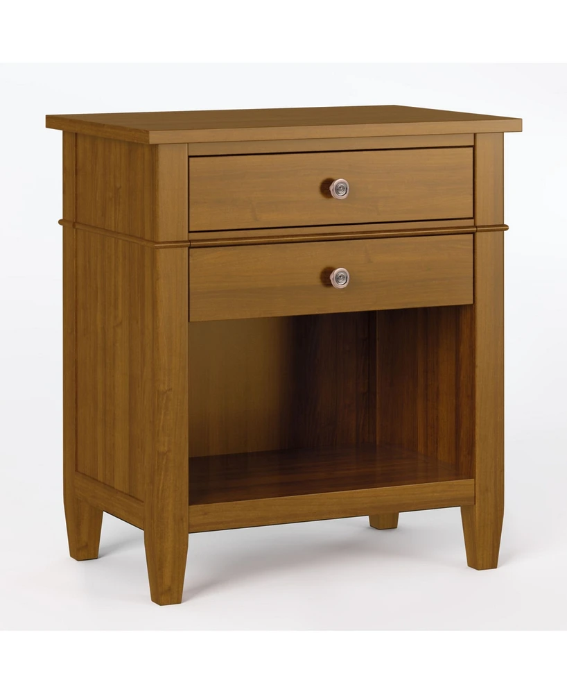 Simpli Home Carlton Solid Wood Bedside Table