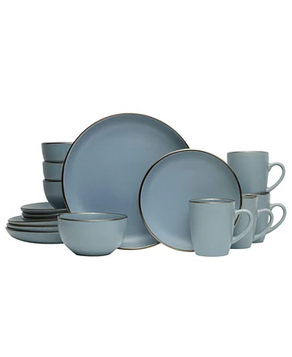 Pfaltzgraff Hadlee Blue 16-Pc Dinnerware set, Service for 4
