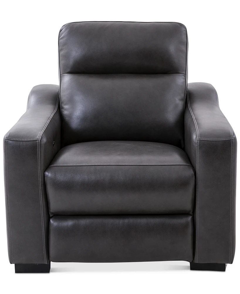 Gabrine Leather Power Recliner, Created for Macy's