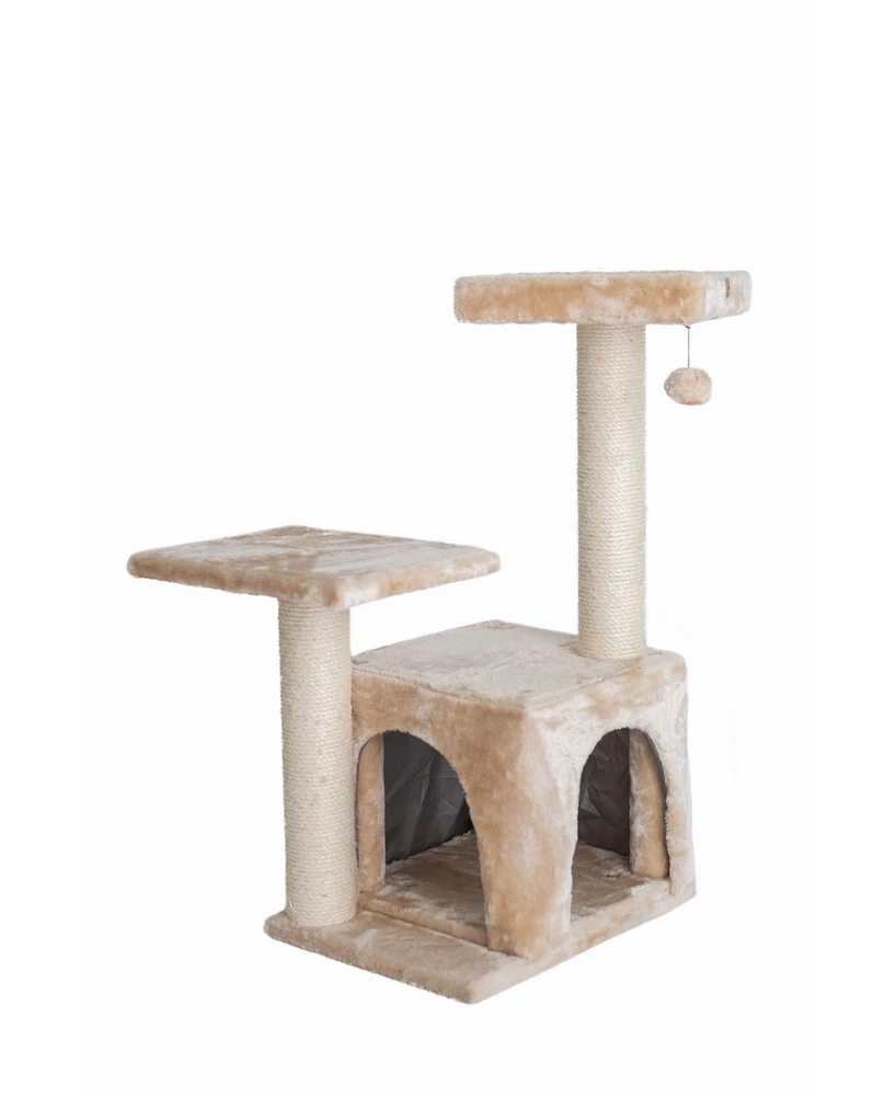 Armarkat Classic Real Wood Cat Tree A3207, 32-Inch Beige - Perfect for Your Feline Friend affordable cattower