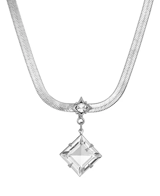 2028 Women's Silver Tone Crystal Stone Necklace