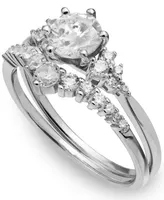 Giani Bernini 2-Pc. Set Cubic Zirconia Ring & Matching Band in Sterling Silver, Created for Macy's
