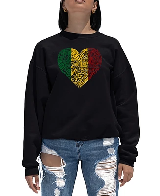 Women's Word Art Crewneck One Love Heart Sweatshirt