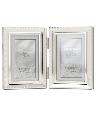 Metal Double Picture Frame with Inner Beading, 2.5" x 3.5"
