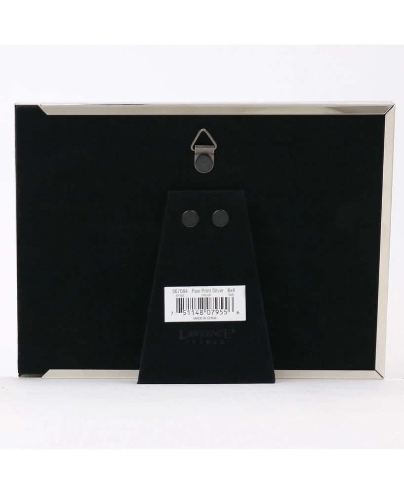 Metal Dog or Cat Picture Frame - Paw Print Pet Design, 4" x 6"