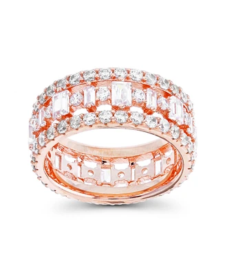 Cubic Zirconia Baguette and Round Eternity Ring