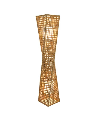 Artiva Usa Phuket 51" 2-Light Unique Handcrafted Twist Rattan Floor Lamp