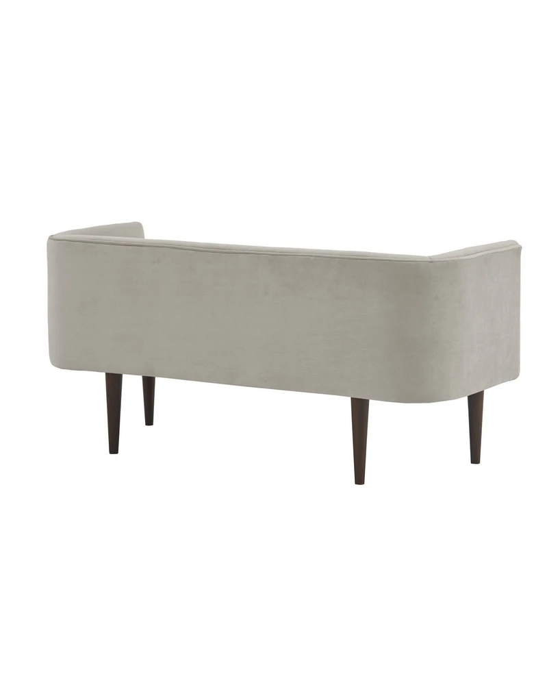 Madison Park Farrah 49"W Velvet Upholstered Accent Bench with Low Back and Sides