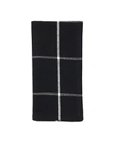 Saro Lifestyle Cotton Table Napkins with Simple Plaid Design, Set of 4, 20" x