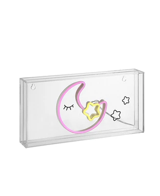 Moon Contemporary Glam Acrylic Box Usb Operated Led Neon Light