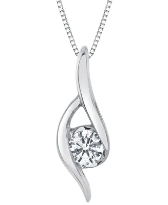 Sirena Diamond Swirl Solitaire Pendant Necklace (1/4 ct. t.w.) in 14K White Gold or 14K Yellow Gold