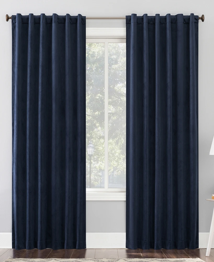 Amherst Velvet Noise Reducing Thermal Extreme 100% Blackout Back Tab Curtain Panel