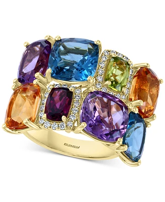 Effy Multi-Gemstone (12-1/8 ct. t.w.) & Diamond (1/6 ct. t.w.) Statement Ring in 14k Gold