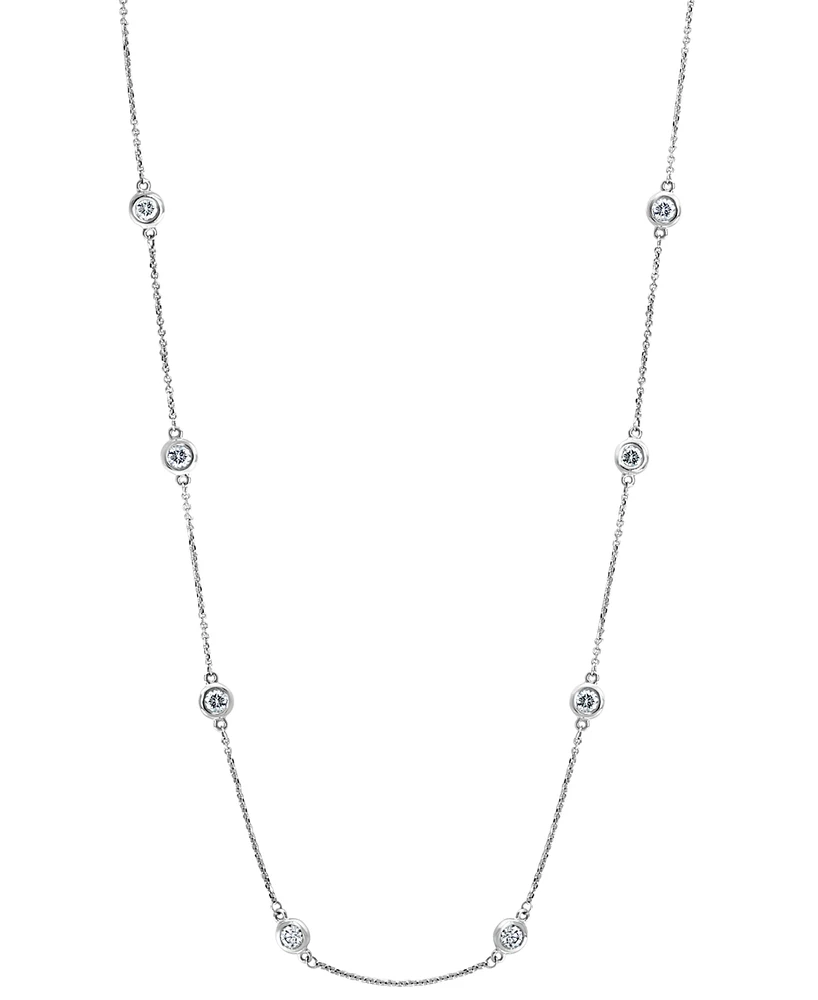 Effy Diamond Bezel 20" Statement Necklace (1 ct. t.w.) 14k White, Yellow or Rose Gold