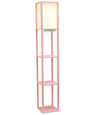 Simple Designs Floor Lamp Etagere Organizer Storage Shelf